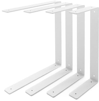 HEVVA 2er-Set Doppel-Regalhalterung - HARTENBERG - U-Form (15 cm, Weiß) | Doppel-Regalträger, Regalwinkel, Wandregal Halterung, Regalbefestigung, Regalstütze, Wandhalterung für Küchenregale