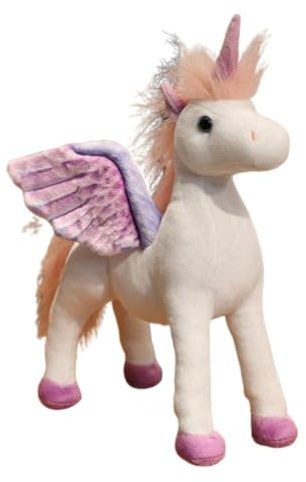 JORCEDI Einhorn Kuscheltier, Einhorn Kuscheltier Mit FlüGel, Mit GläNzenden HöRnern FlüGeln PlüSch, PlüSch Einhornsuper Sanft Samten Teddykuscheltier, Geschenk FüR Kinder MäDchen (30 * 26cm,zi)