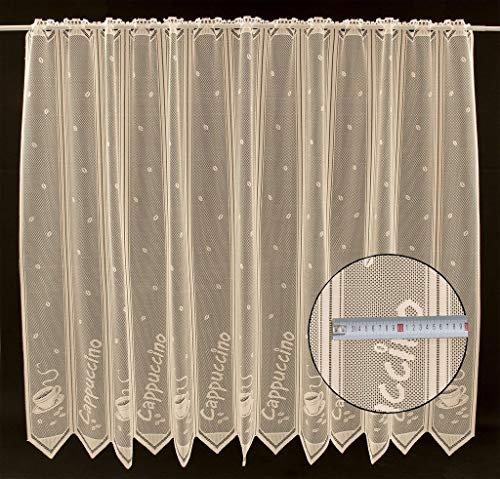 frankgardinen Scheibengardine Cappuccino Natur 120 cm hoch Natur - Wunschbreite frei wählbar durch gekaufte Menge in 25 cm Schritten - Meterware