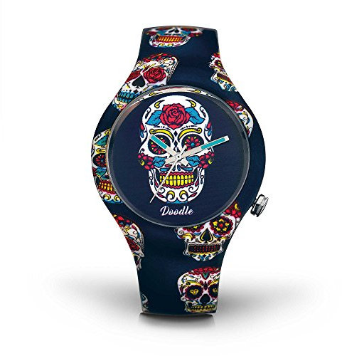 Doodle Calaveras Mood DOCA005 Unisex Armbanduhr Totenkopf