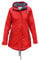 MADSea Damen Regenmantel Friesennerz 620 | halblanger wasserdichter Regenparka | winddicht mit maritimen, weiß/blauen Innenfutter, Rot, Größe:44