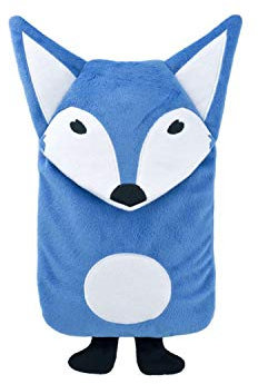 Hugo Frosch Kinder Öko-Wärmflasche 0,8 l mit Tierbezug Fuchs Blau