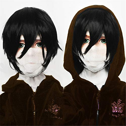 LanTing Angels of Death von Zack cosplay perücke Herren kurz cosplay Wig perücke karneval fasching Halloween Party, schwarz