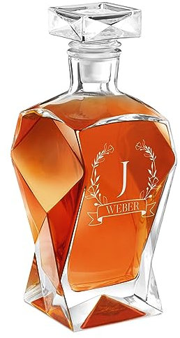 Maverton Whisky Karaffe mit Gravur, Whisky Dekanter, 700ml, personalisiert
