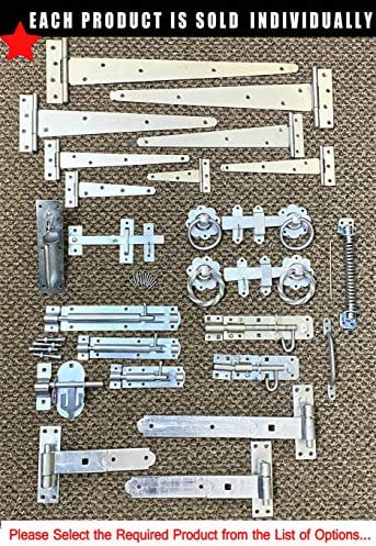 Garden Gate Accessories Metal Fixing Bolt Latch T Hinges Spring Closer Bolt Zinc (4 Oval Pad Bolt)