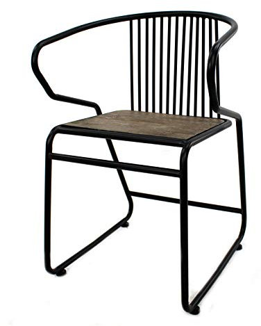 DARO DEKO Metall Stuhl mit Platte in Holz Optik 54 x 81cm