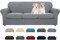 MAXIJIN Stretch Sofabezug 3 Sitzer Thick Couchbezug mit Separatem 3 Kissenbezügen Schonbezug Sofa für Wohnzimmer mit Elastische Bänder und Schaumstoffstäbe (3 Sitzer, Hellgrau)