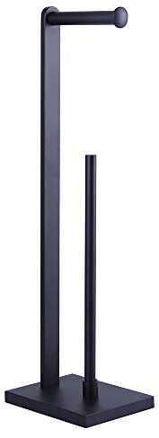 GERZWY SUS 304 Edelstahl Badezimmer freistehender Toilettenpapierhalter Toilettenpapierhalter für Badewanne, Mattschwarz DZY022-BK