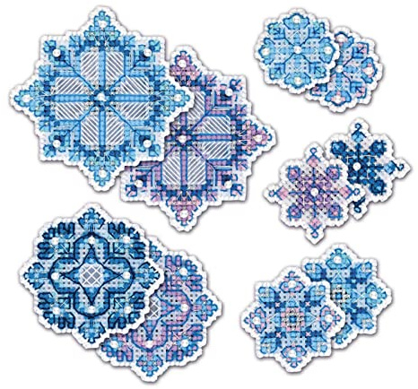 Riolis Kreuzstichpackung Anhänger Schneeflocken 5er Set, Zählmuster