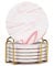 6 Stück niedliche rosa Marmor-Untersetzer für Getränke, saugfähige Keramik-Tassen-Untersetzer mit Halter, dekorativ, rund, Teekork-Untersetzer, Cooles Bar-Untersetzer-Set, Moderne Untersetzer,