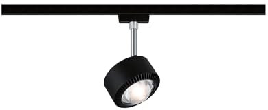 Paulmann 96812 Aldan URail LED Einzelspot 533,8lm 8W 4000K dimmbar 230V Schwarz Matt Schwarz Schienensystem