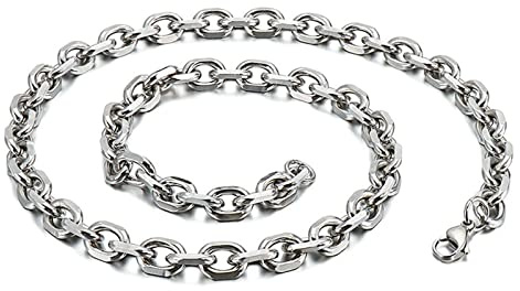 Daesar Halskette Herren 45-71CM, Silber Kette onhe Anhänger Edelstahl Ankerkette 2-11MM Breit