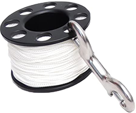 F Fityle Heavy Duty Scuba Diving Reel Finger Spool Reel Tauchclip Gear für Cave Dive Tauchen Speerfischen Unterwasser, 50m