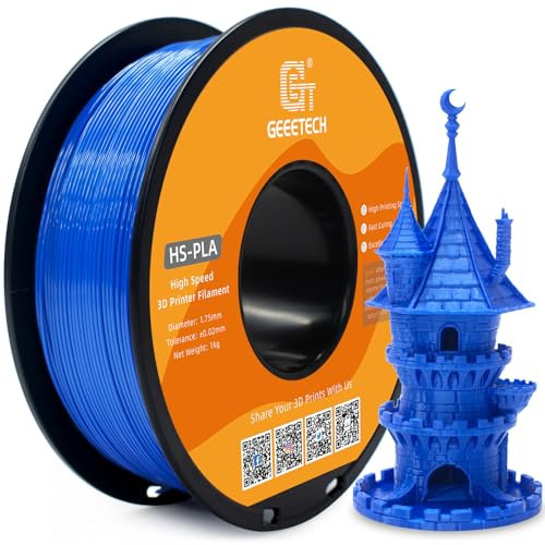 GEEETECH HS-PLA Filament 1,75mm pla Filament für Hochgeschwindigkeits-3D-Drucker, 1 Spule,1kg, Blau