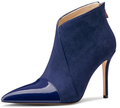 Castamere Donna Spillo Alto High Tacco Heel a Punta Stivaletti Cerniera Slip-on Feste Ufficio Dress Stivali Blu Navy 40 EU
