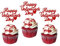 Xsstarmi 24 Stück Happy Valentine's Day Cupcake Topper Glitter Sweet Love Be Mine Valentinstag Cupcake Picks Valentinstag Thema Geburtstag Party Kuchen Dekorationen Supplies Rot