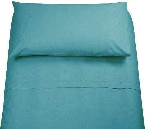 Lingerie Shop Set Lenzuola Letto Singolo Cotone Sotto Sopra + Federa Vari Colori Tinta Unita (Verde Petrolio, Singolo)