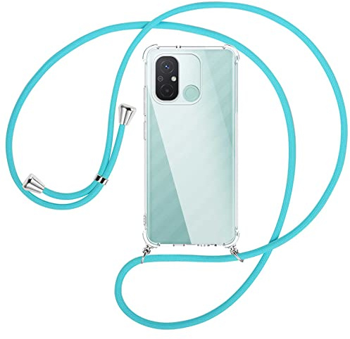 mtb more energy® Handykette kompatibel mit Xiaomi Redmi 12C - türkis - Smartphone Hülle zum Umhängen - Anti Shock Full TPU Case