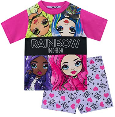 Regenbogen High Pyjamas Mädchen Puppen Kurzer Pyjama Set Mehrfarbig 122