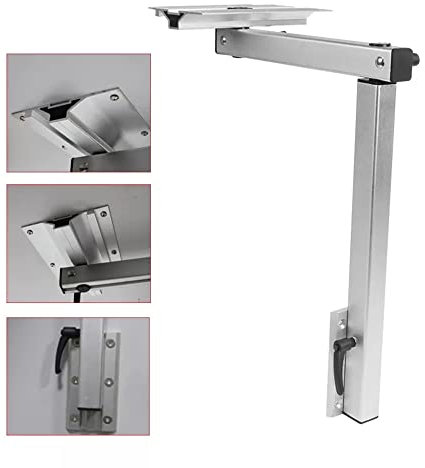 Lumclaw Bewegliches Tischbein aus Aluminiumlegierung, 360° drehbar, Höhenverstellung, geeignet für Camping, Wohnmobil (silberfarben)