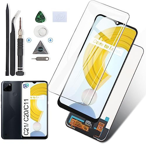 RongZy LCD Display für Realme C20/C21/C11 2021 Touchscreen und LCD Bildschirmersatz mit Reparatur Werkzeuge Kit(Schwarz)
