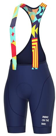 INBIKE Bib Shorts Damen Rennrad Hose Radhose Kurz Gepolstert mit Träger Radsport-trägerhosen Trägerhose Fahrrad Sitzpolster Sommer Marineblau XL