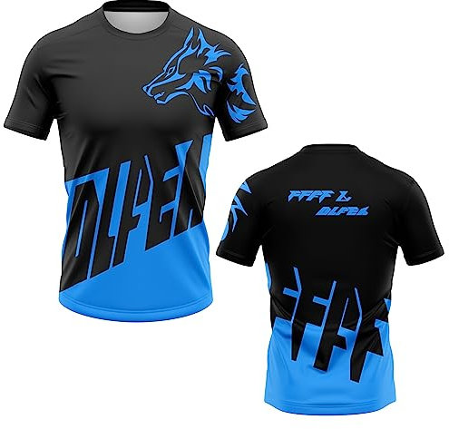 Herren Mountainbike MTB Top Kurzarm Atmungsaktiv Fahrradtrikot Radshirt Fahrradshirts Fahrradbekleidung für Männer mit Elastische Atmungsaktive Schnell Trocknen Stoff (Blau B,4XL)