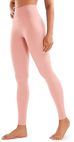 CRZ YOGA Gebürstetes Gefühl Damen Sport Leggings Yogahose High Waist Blickdicht Fitness Leggins Sporthose - 71cm Rosa Hauch 42