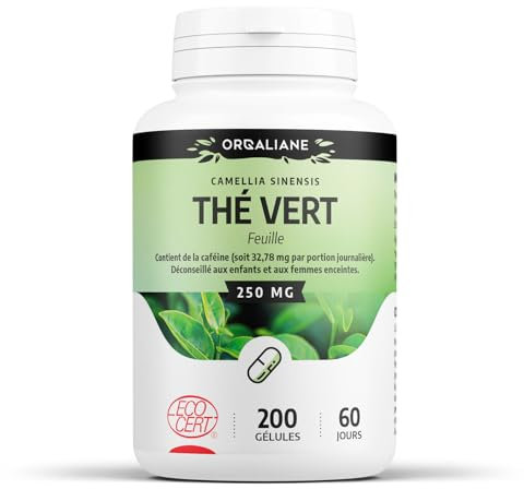Thé vert Biologique 250 mg - 200 gélules - Certifié Ecocert - Orgaliane