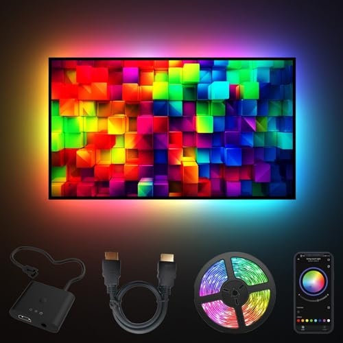 Neonaze TV-Hintergrundbeleuchtung, 4k30Hz Synchronisationsbox, Lichter, die mit dem Bild synchronisiert werden, folgen dem Audio-Rhythmus, Spielzubehör, für 50-70-Zoll-Bildschirme