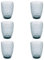 Evviva Bicchieri Acqua Vetro, Set da 6, Bicchieri in Vetro Colorati, Moderni, Particolari, Capacità 350 ml, Lavabili in Lavastoviglie. Colore: Fumè