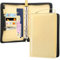 Toplive A6 Binder Notebook 6 Rings PU Leather Refillable Binder Cover for Loose Leaf Paper Planner Budget Binder with Snap Buckle,shimmery Gold
