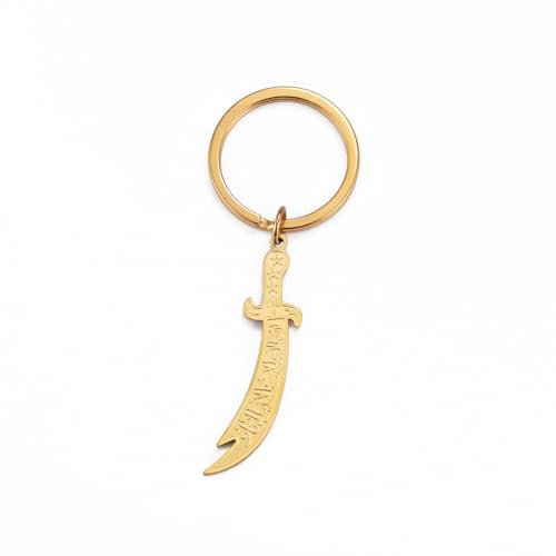 Dreamtimes Zulfiqar porte-clés pour hommes femmes Islam musulman HZ Zulfiqar épée d’imam Ali porte-clés bijoux musulmans islamiques (L'or)