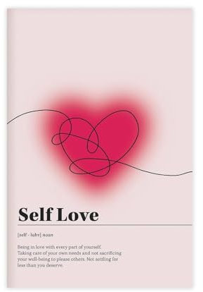 Poster mit Aufschrift Self Love, 3 Stück, Leinwand, Schlafzimmer-Dekor, Sportlandschaft, Büro, Raumdekoration, Geschenk, ungerahmt, 20 x 30 cm