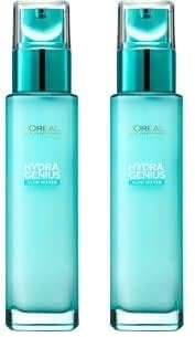 L'Oréal Paris Feuchtigkeitsfluid, Hydra Genius Aloe Water, Hydratation und Frische, Für normale Haut bis Mischhaut, Mit Aloe Water und Hyaluronsäure, 70ml (Packung mit 2)