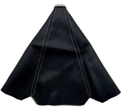 JNNJ Couvercle En Cuir Pour Levier De Vitesse Manuel D'automobile, Housse De Levier Vitesse En Cuir, Housse Anti-Poussière Pour Pommeau Levier Vitesse, Pour La Plupart Des Véhicules(Ligne Blanche)