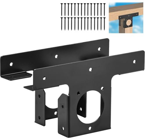 2pcs Heavy Duty Pergola Corner Brackets, LAVANE Extension 3-Way T Brackets for 4x4 inch (Actual Size:3.5x3.5 inch) Post Bracket Pergola Gazebo Kit