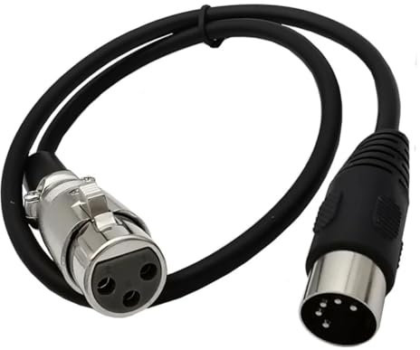 innov8 5-pin Din to XLR 3-pin Female Audio Cable for Music Instruments (0.5m)