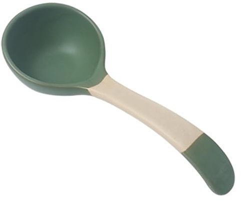 Soup & Stew Ladles Long Handle Soup Spoon Kitchen Ladle Household Spoon for Cooking, Serving and Stirring (Color : Green, Size : 24.5x9.7cm)