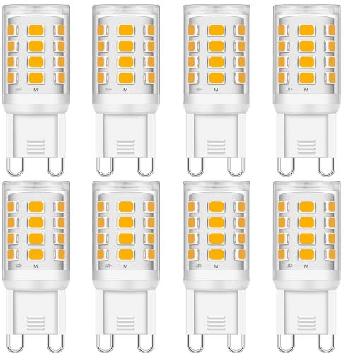 Brantoo G9 LED Glühbirnen 3W Entspricht 15W 20W 25W 28W 33W Halogen Glühbirnen, Warmweiß 2700K, CRI> 85, G9 Sockel Energie sparen LED Lampe, Kein Flimmern, Nicht dimmbar, AC 220-240V, 8er Pack