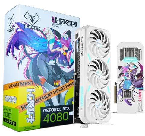 maxsun Geforce RTX 4080 Super iCraft ACGN Limited Edition OC 16GB GDDR6X Video Graphics Card GPU for Computer Gaming PC HDMI2.1 DLSS 3.5 PCIE4.0 X16 White Anime GPU