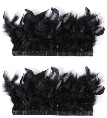 MWOOT 1 Paar Feder Handgelenk Manschette Damen, Gothic Feder Slap Armbänder Schwarz, Vintage Kostümzubehör Federarmband für Halloween Karneval Cosplay Party