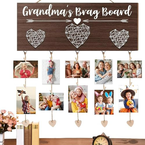 Fotokartenhalter, Fotohalter Für Enkelkinder, Fotodekoration Für Enkelkinder Aus Holz, Wanddekoration Für Enkelkinder, Bilderrahmen Für Großeltern Von Enkelkindern, Enkelkinder-Wanddekoration