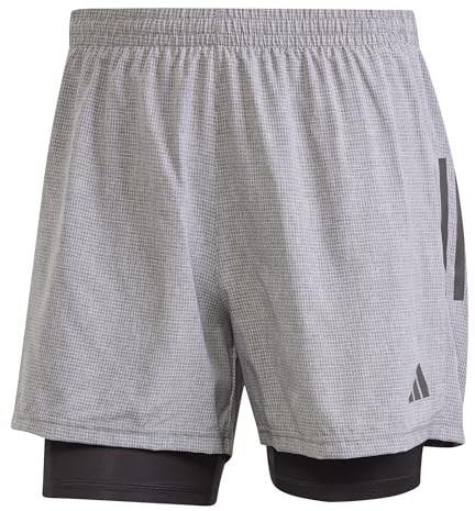 adidas Men's Own The Run Climacool 2in1 Short, Grey six Mel, XXL