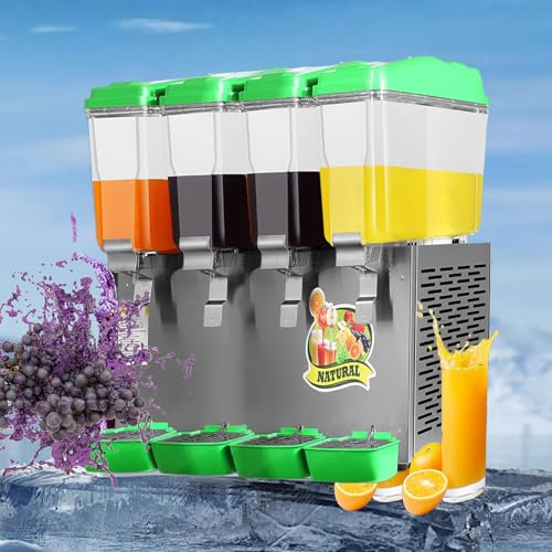 WaaYb Cold Hot Juice Dispenser, Commercial Drink Beverages Dispenser, Household Fridge Bucket Beverage Dispenser with Leakproof Stainless Steel for Breakfast Buffet Bars Hotels hot and cold stir
