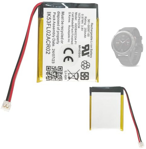 Aousavo 361-00097-00 - Batteria di ricambio compatibile con Gar-min Fenix 5 Multisport GPS Watch smartwatch