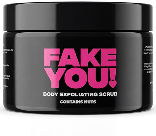Fake You! Exfoliating Body Scrub – Revitalising Skin Exfoliator for Silky Smooth Skin – Preps for Tanning and Hydration – Body Scrub Exfoliator for Women and Men – 200ml