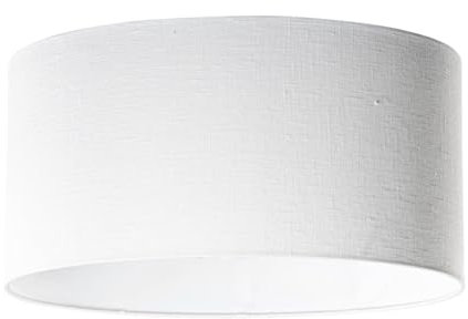 QAZQA Moderno Lino Pantalla de lámpara de lino blanca ovalada 50/33/25 , Ovalada Apto para lámpara colgante y de pie