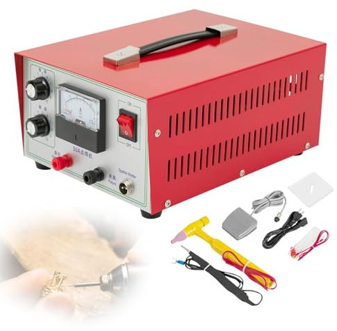 BDJSN Portable Jewelry Pulse Welding Machine, 50A Electric Spot Welder Adjustable Permanent Jewelry Welder Kit, 0.3-1.2mm Jewelry Welding Machine for Repairing Hardware Workpiece Home DIY