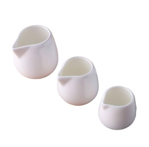 Lijiaxiuyc-101 ceramic creamer jar White Ceramic Milk Cup Without Handle Small Milk Spoon Milk Cup Coffee Milk Tankard Cup Western Milk Cup Milk Jugs meat juice sauce boat